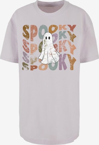 Merchcode T-Shirt 'Halloween - Spooky Ghost' in Lila: Vorderseite