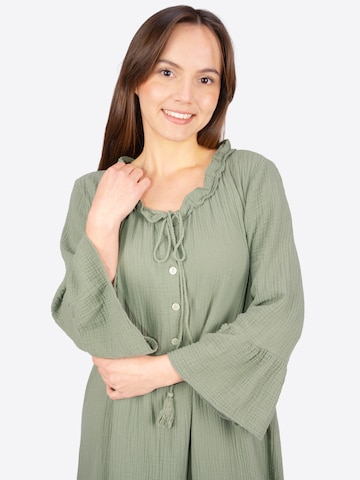 Seasons of April Jurk 'AMARA MUSSELIN ' in Groen