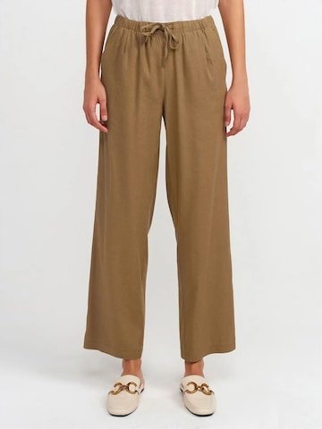 Wide leg Pantaloni di Dilvin in beige: frontale