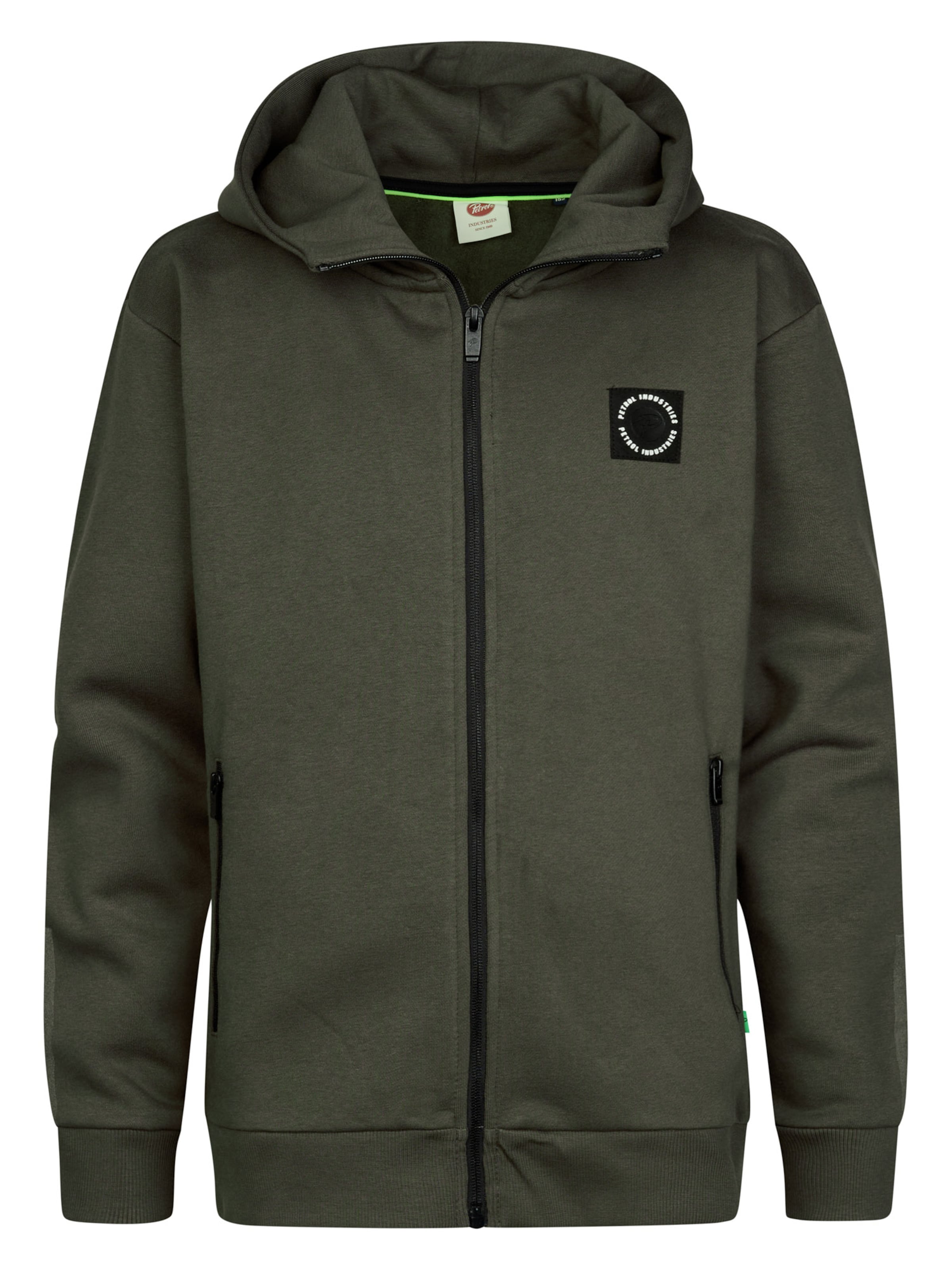 Petrol Industries Zip-Up Hoodie in 104 in Anthracite / Black / White, Item view