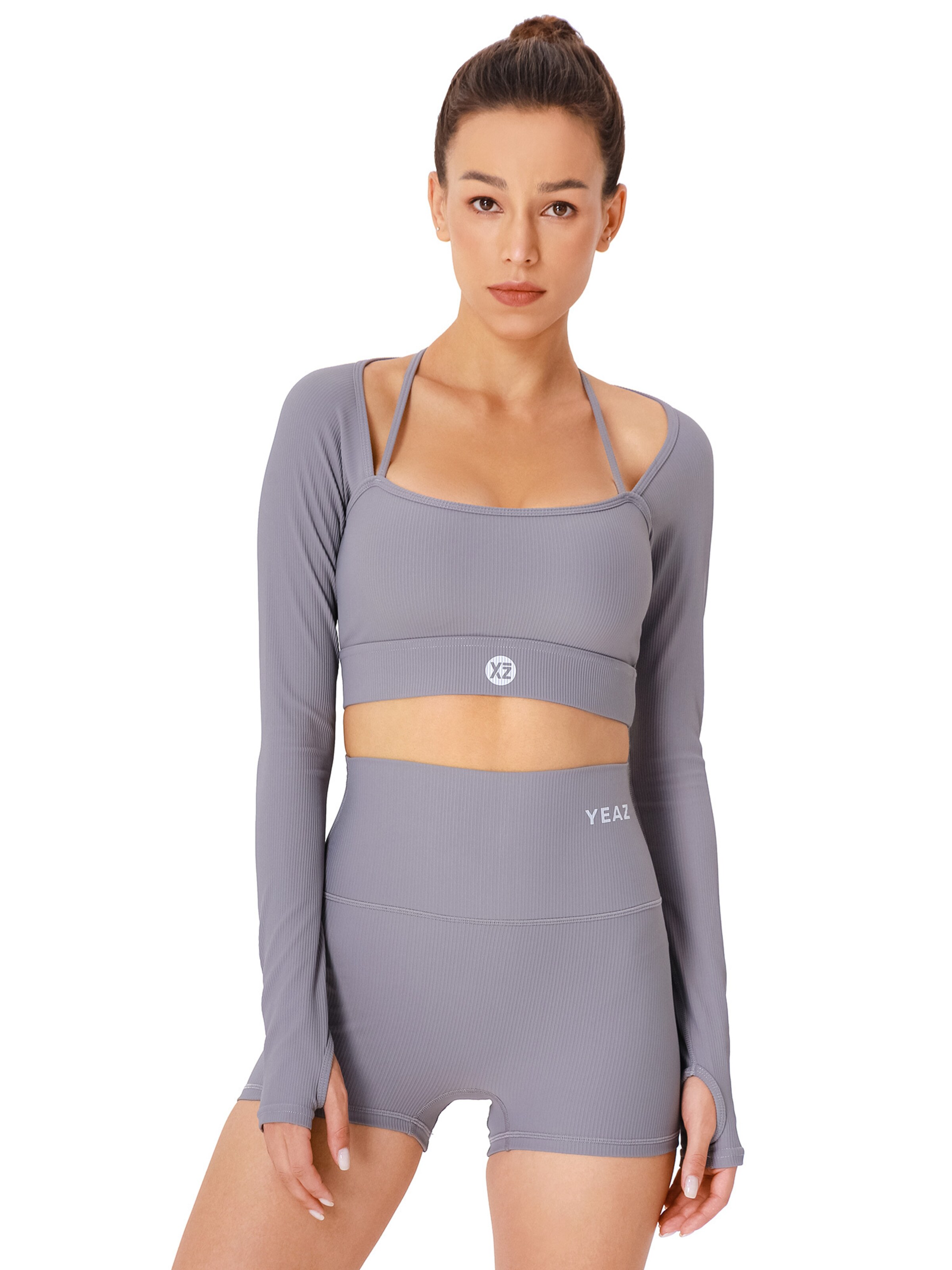 YEAZ Функциональная футболка 'Club Level' в Серый: спереди