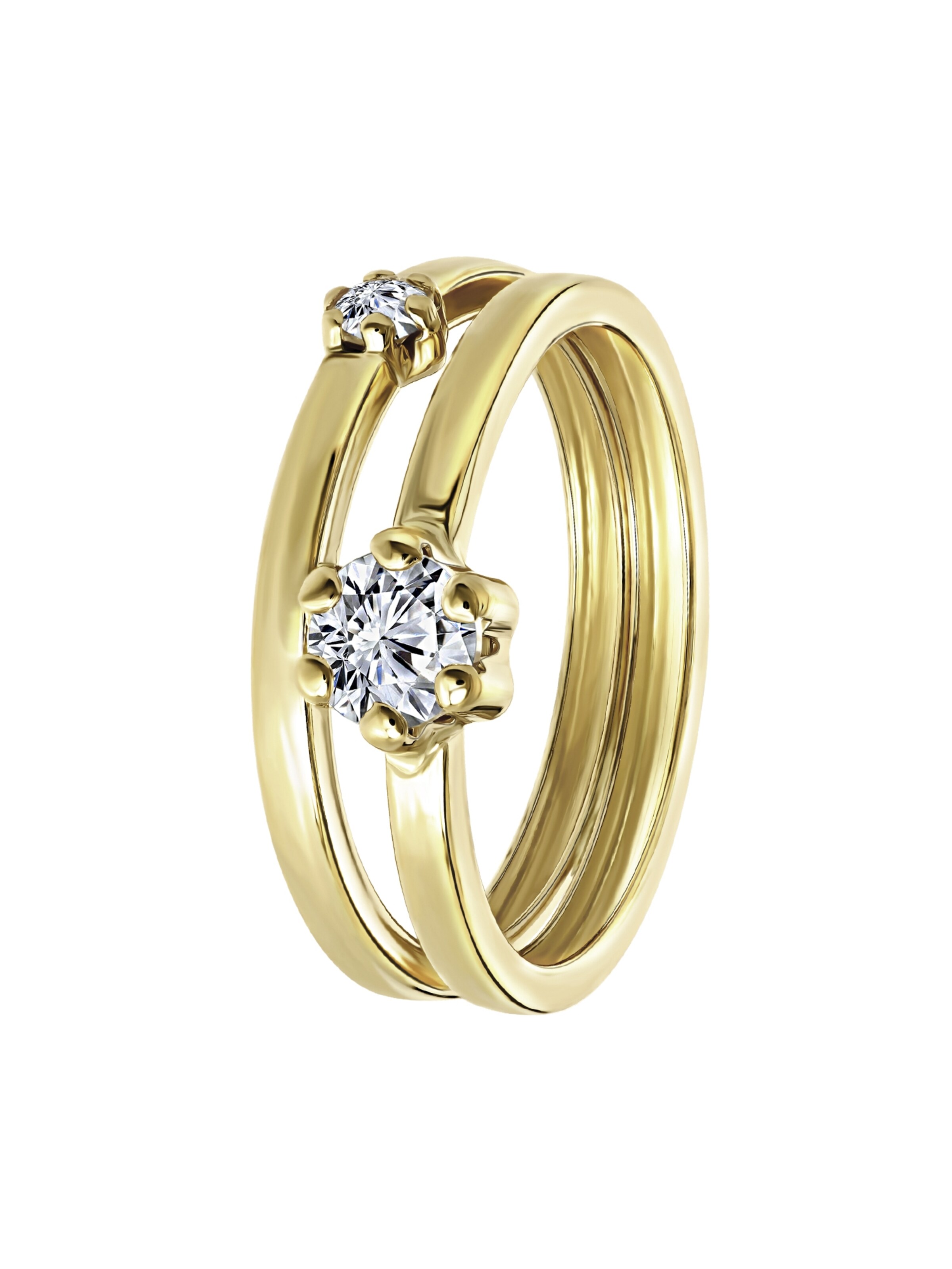 Lucardi Ring 'Klassisch' in Gold: front