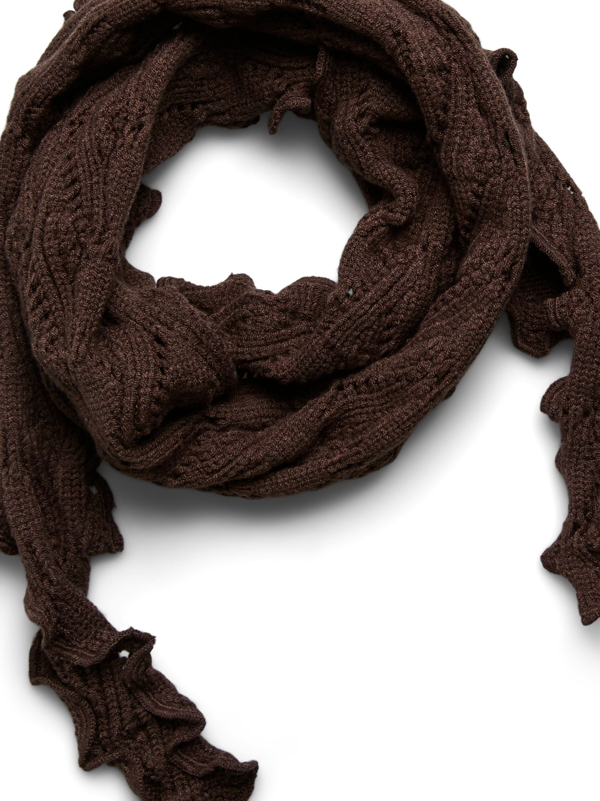PIECES Scarf 'KOMMA' in Brown