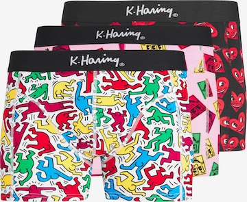 rozā JACK & JONES Bokseršorti 'KEITH HARING': no priekšpuses