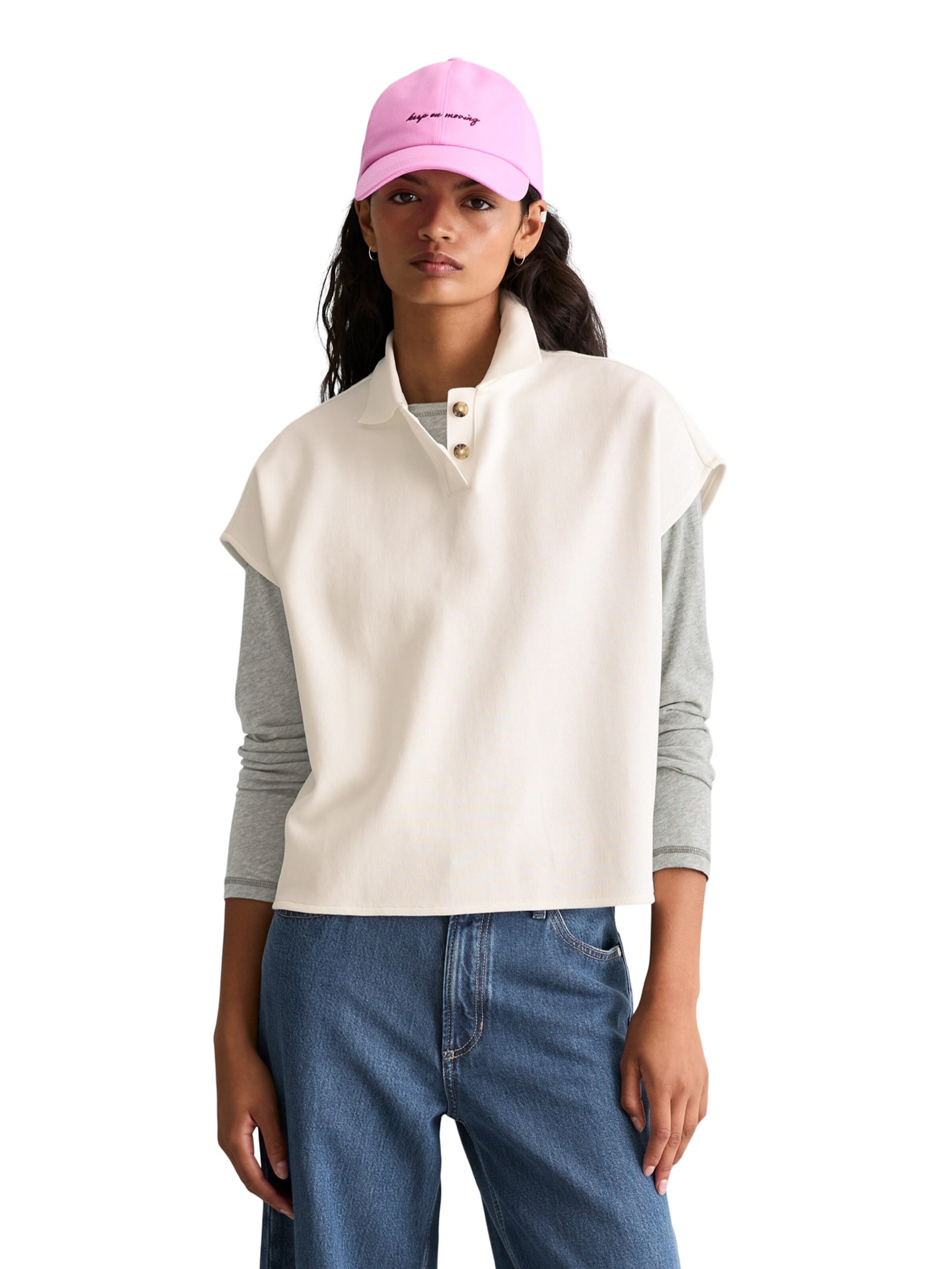 Tricou de la Marc O'Polo DENIM pe alb: față