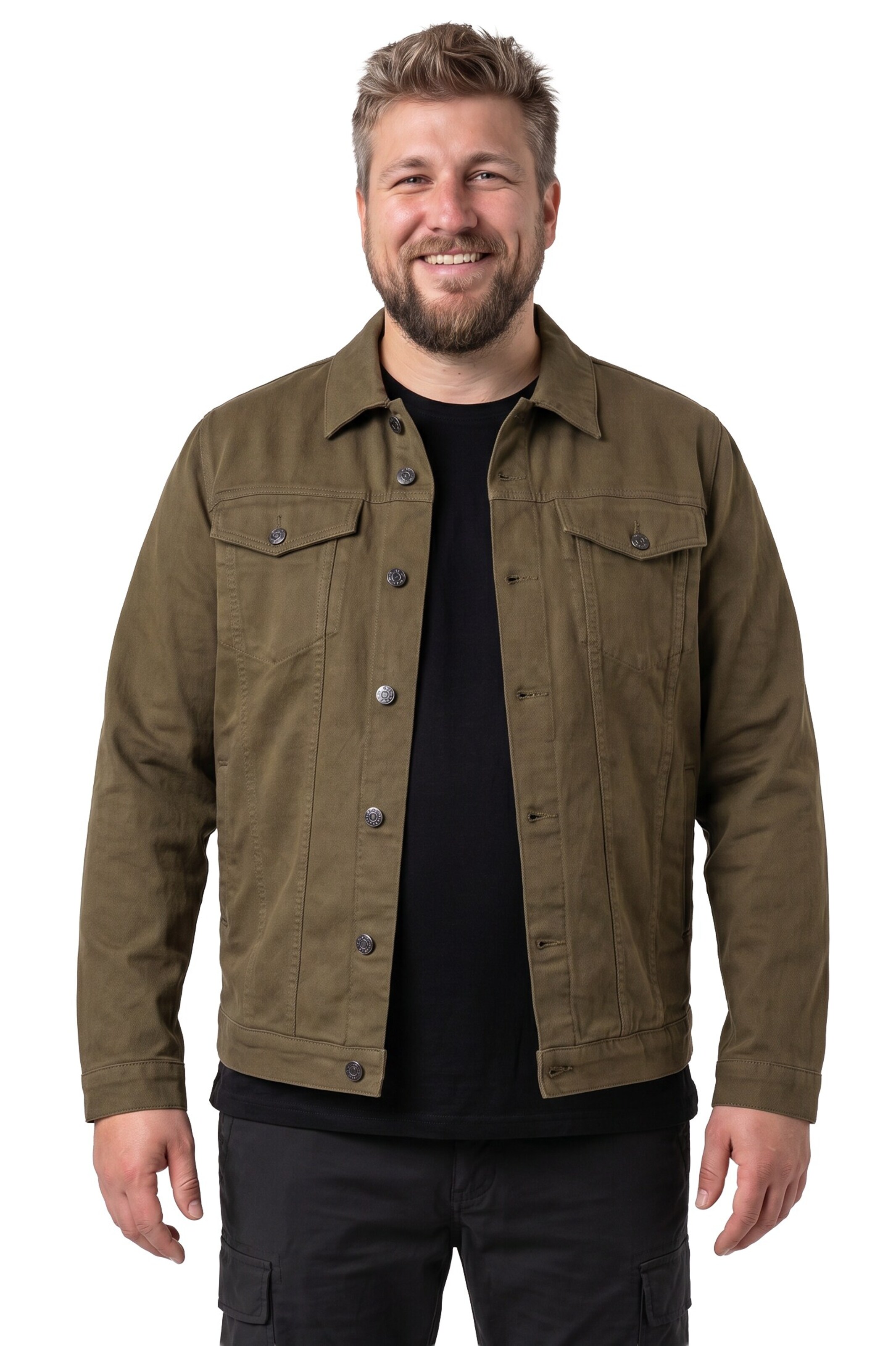 Men Plus Übergangsjacke in Grün: Vorderseite
