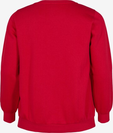 Zizzi Sweatshirt 'CHRISTMAS' in Rood