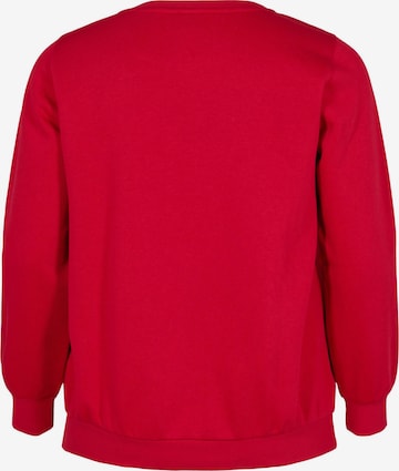 Zizzi Sweatshirt 'CHRISTMAS' i röd