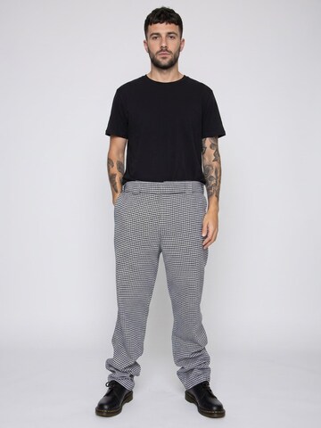 Carhartt WIP Baggy Broek 'Norvell Pant Black / White' in Grijs: voorkant