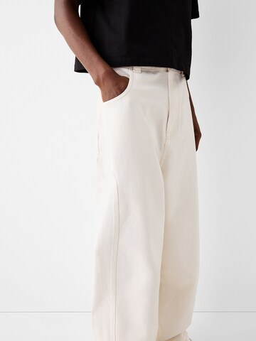 Bershka Wide Leg Jeans in Beige