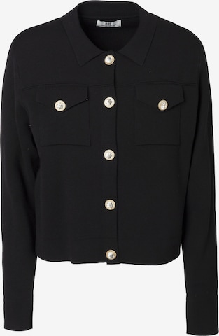 Influencer Πλεκτή ζακέτα σε μαύρο: μπροστά