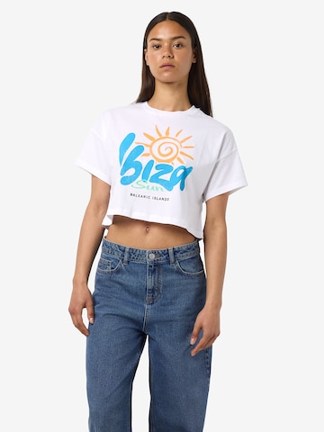 T-shirt 'NMALENA IBIZA' Noisy may en blanc : devant