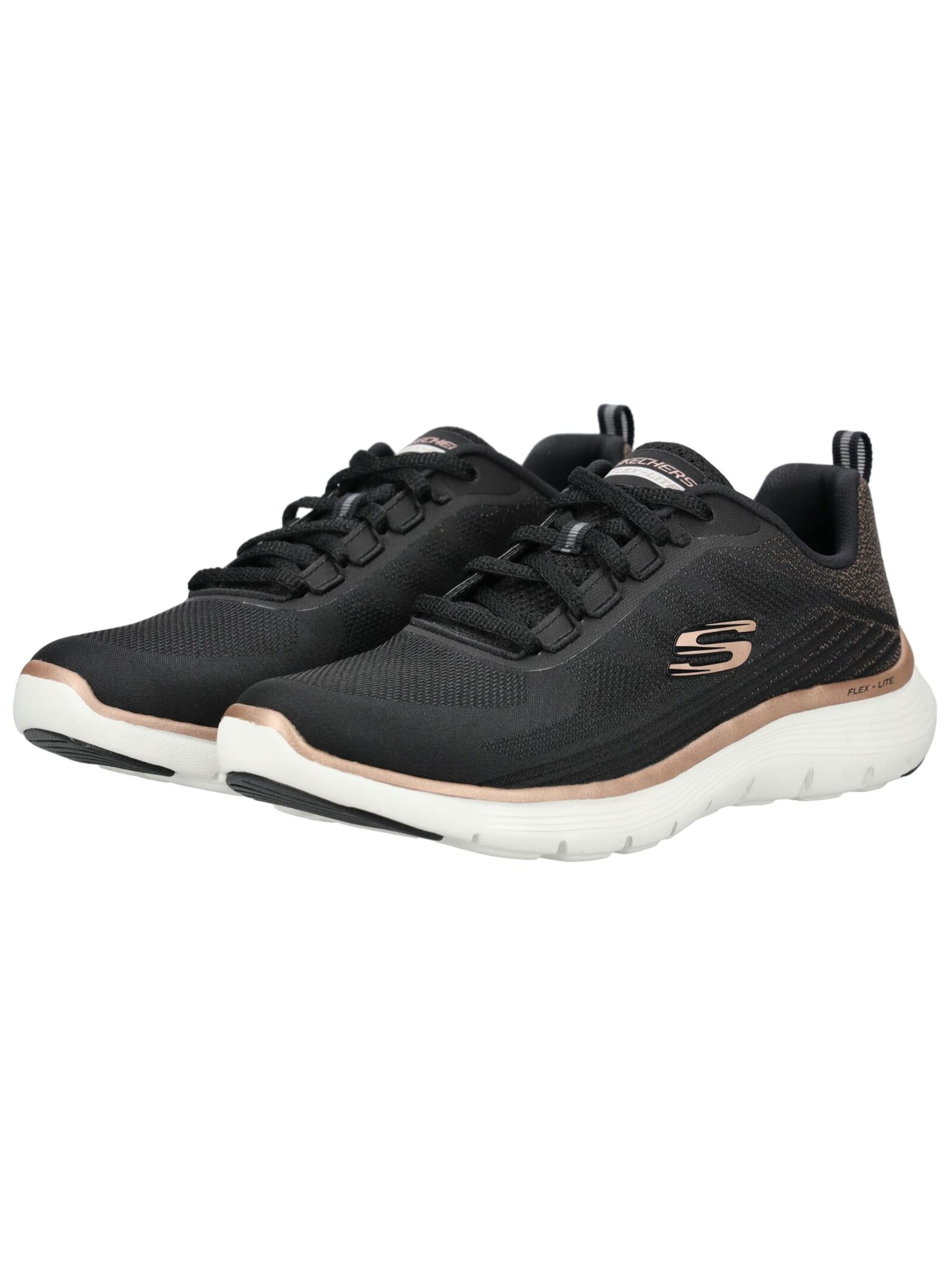 SKECHERS Veterschoen 'Flex Appeal 5.0 - Elegant Glow' in Zwart