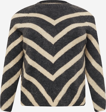 ONLY Carmakoma Пуловер 'LIZA' в сиво: отпред