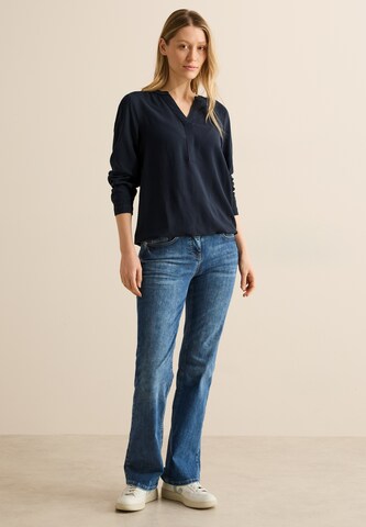 CECIL Bluse in Unifarbe in Blau