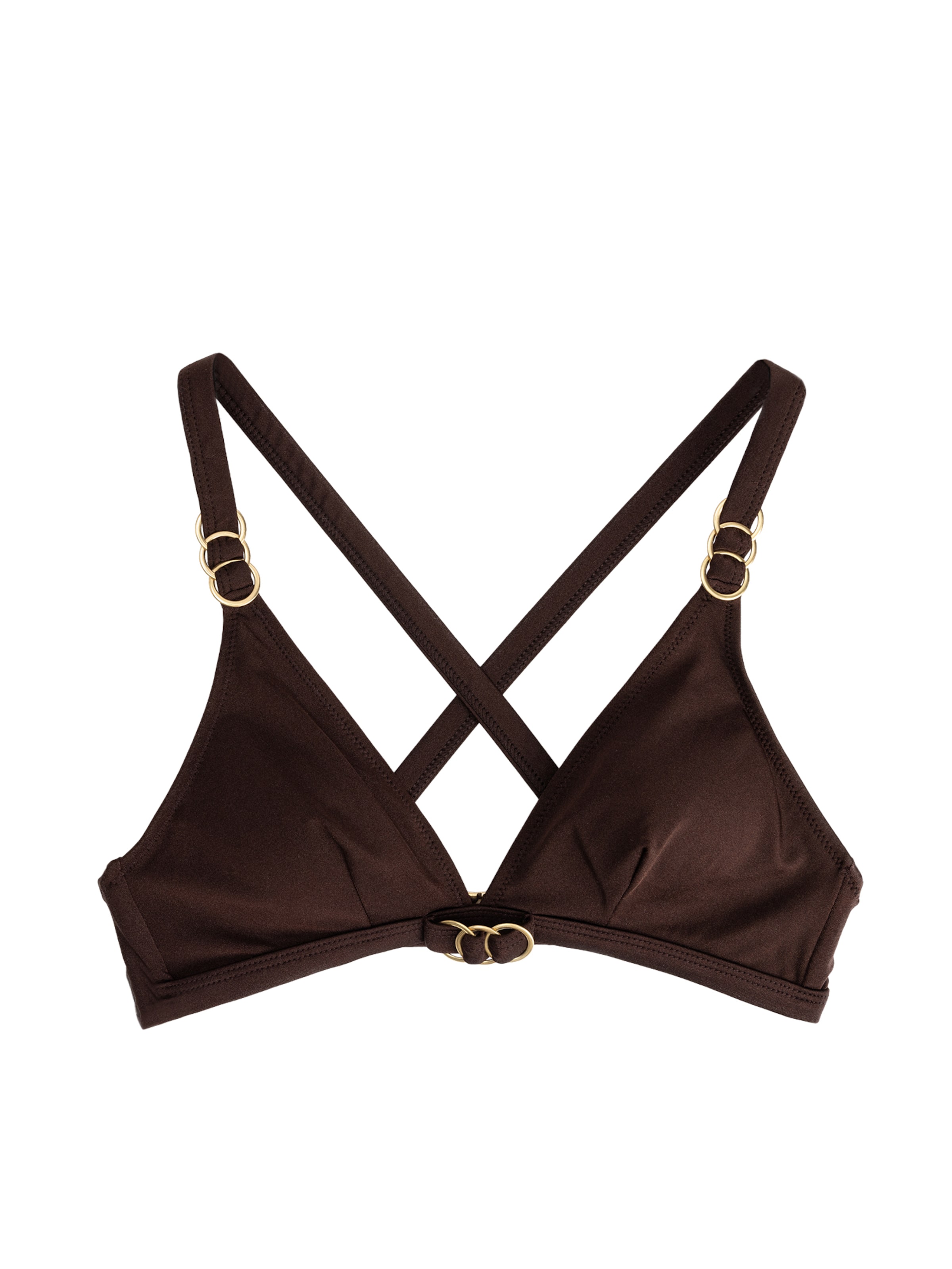 Koton Triangel Bikinitop in Bruin: voorkant