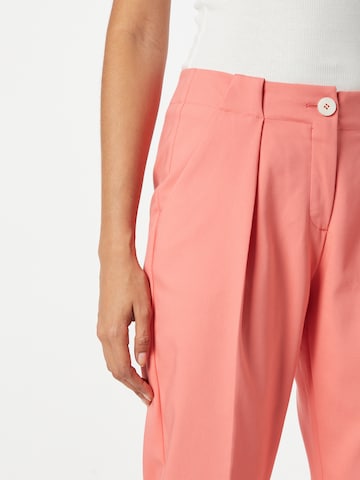 MORE & MORE Regular Pleat-front trousers in Orange
