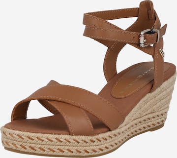 TOMMY HILFIGER Sandalen met riem in Bruin: voorkant