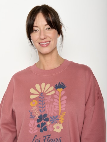 GREENBOMB Sweatshirt 'Les Fleurs' in Pink