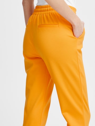 ICHI - Slimfit Pantalón plisado 'KATE' en amarillo