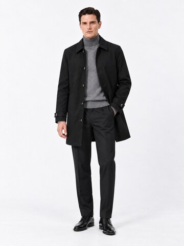 ALLTHEMEN Between-Seasons Coat 'Nebel' in Black