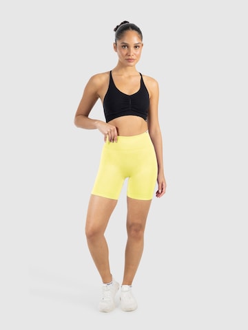 Skinny Pantalon de sport 'Amaze Ultra' Smilodox en jaune : devant