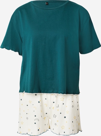 Trendyol Pyjamashortsit värissä vihreä: etupuoli