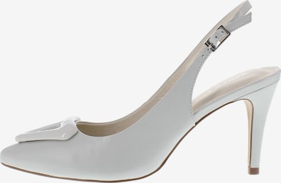 XAVER LUIS Schuhmanufaktur Slingpumps 'ALINA - Stiletto Pumps mit Schmuckteil' in hellgrau, Produktansicht
