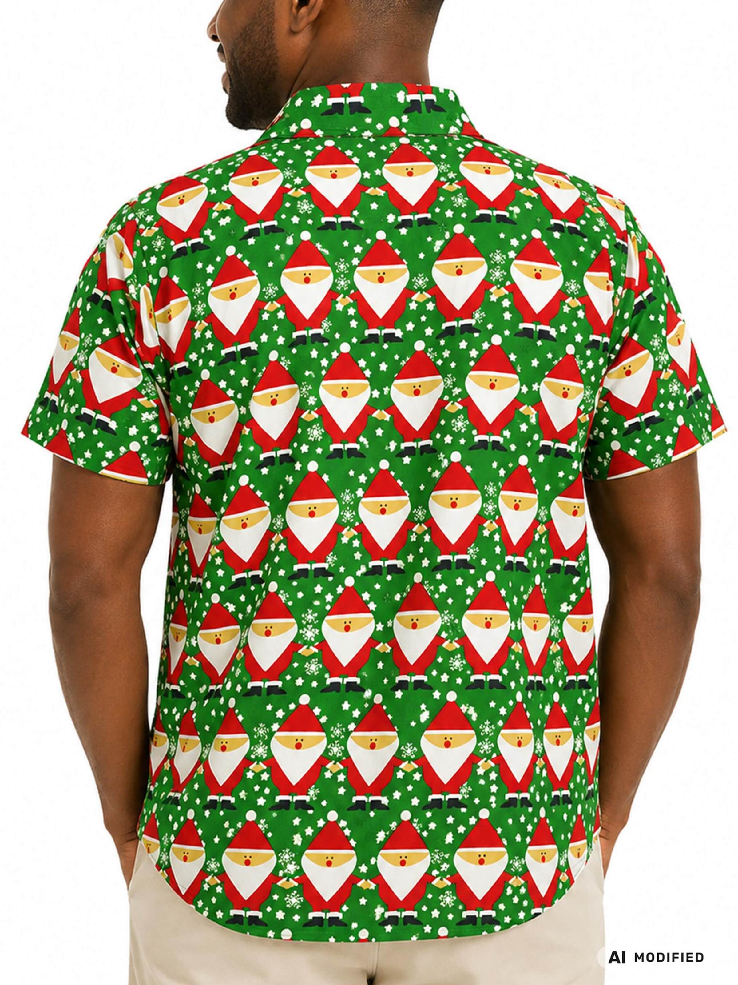 Regular fit Camicia 'Christmas Santa Allover' di King Kameha in verde