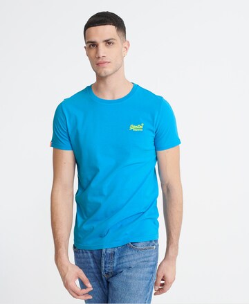 Superdry Regular fit Majica | modra barva: sprednja stran