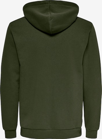 Only & Sons Regular fit Zip-Up Hoodie 'Ceres' in Green