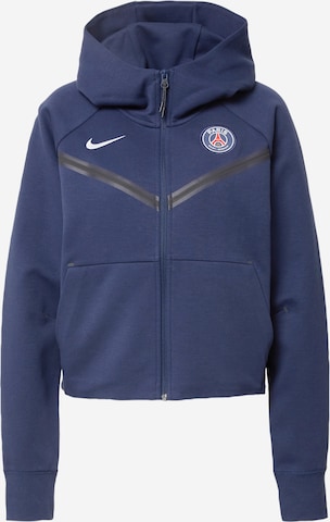 NIKE Athletic Zip-Up Hoodie in Blue: front