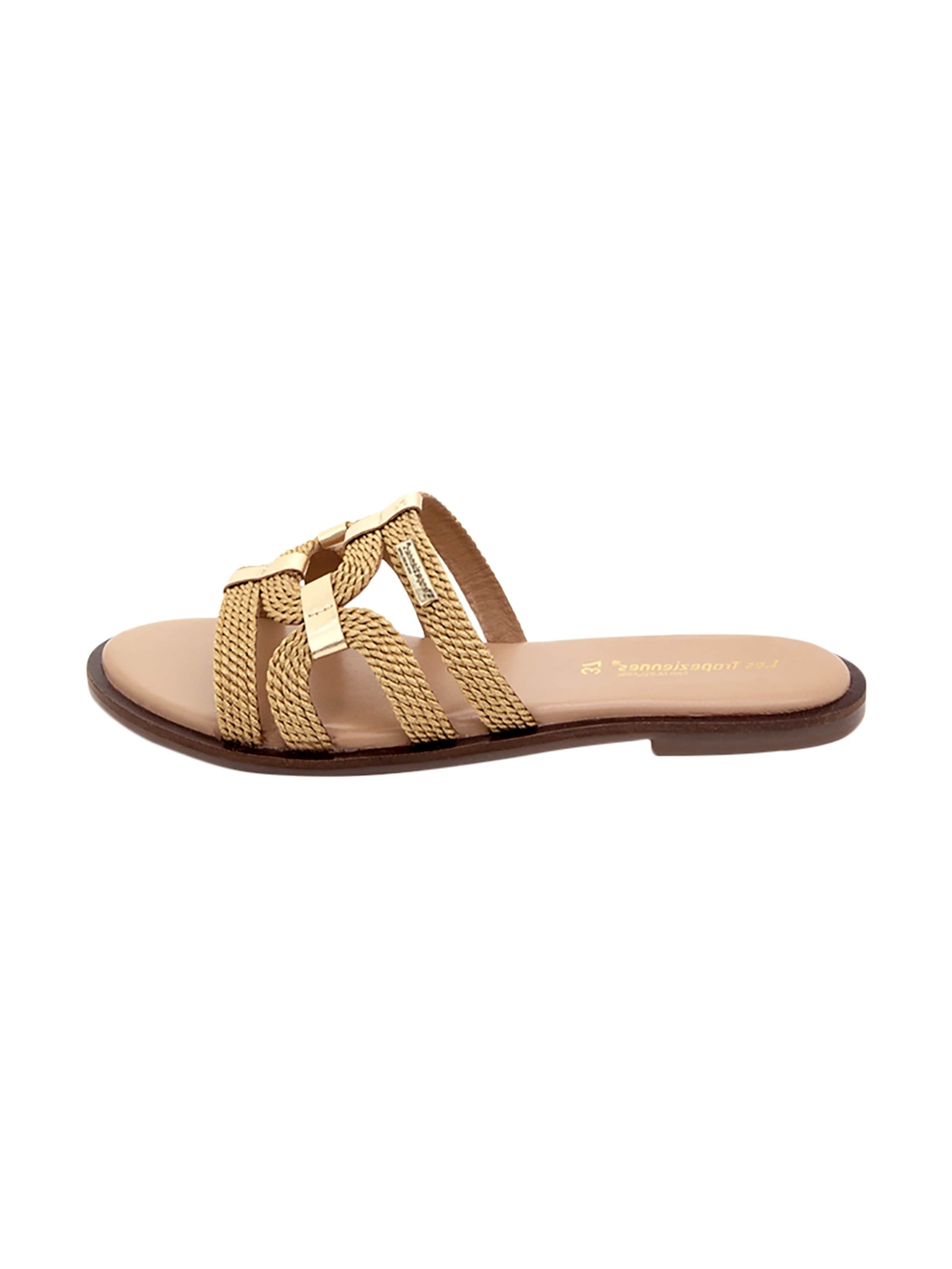 Les Tropéziennes Sandal 'Ledersandalen Les Gina' in Gold: front
