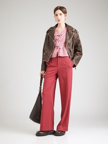 Wide Leg Pantalon chino 'OBJLisa' OBJECT en rouge
