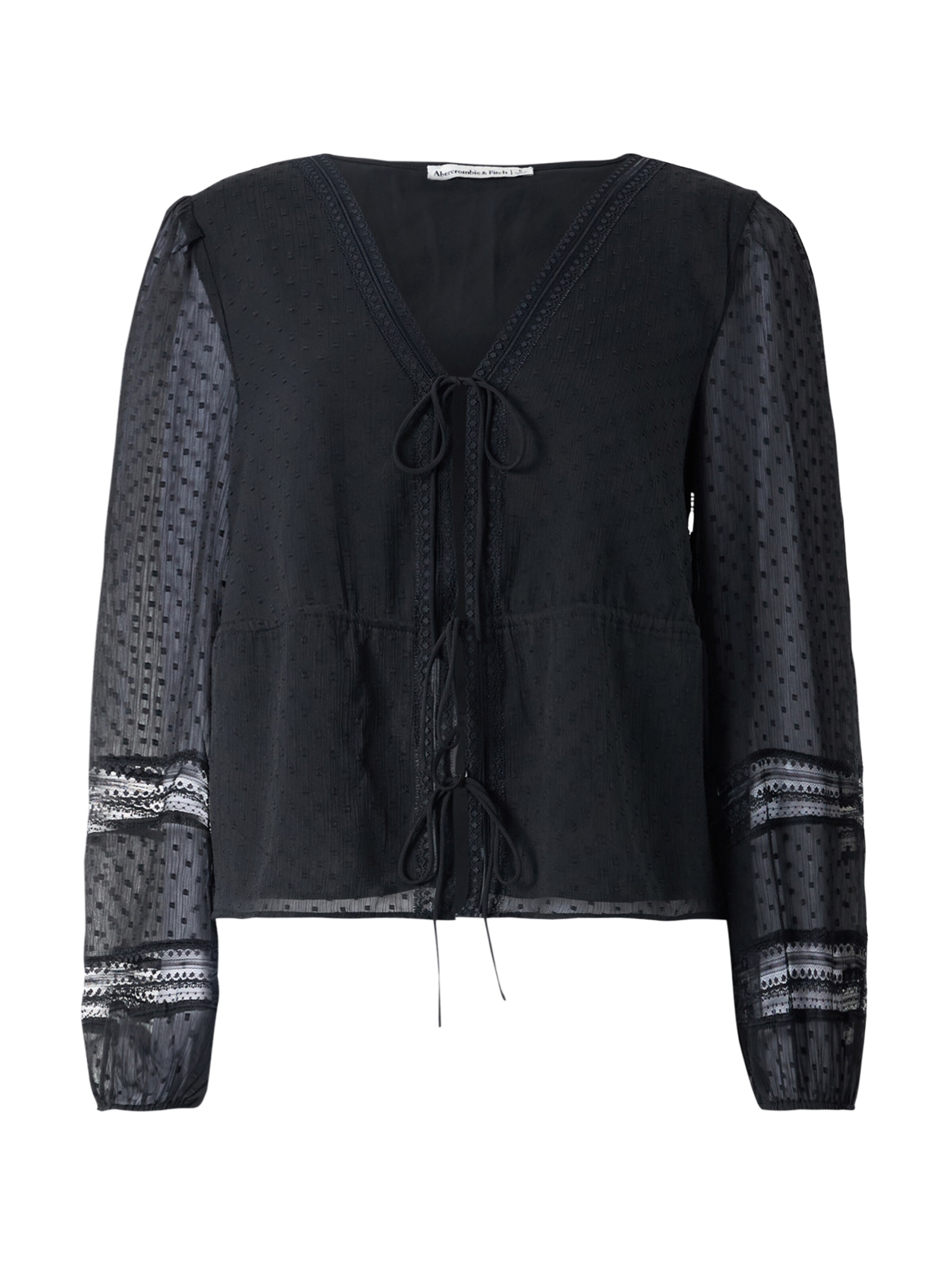 Bluză de la Abercrombie & Fitch pe negru: față