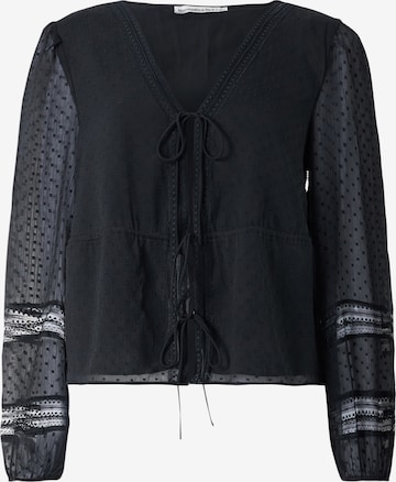 Bluză de la Abercrombie & Fitch pe negru: față