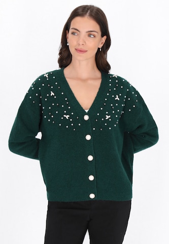 Usha - Cárdigan en verde: frente