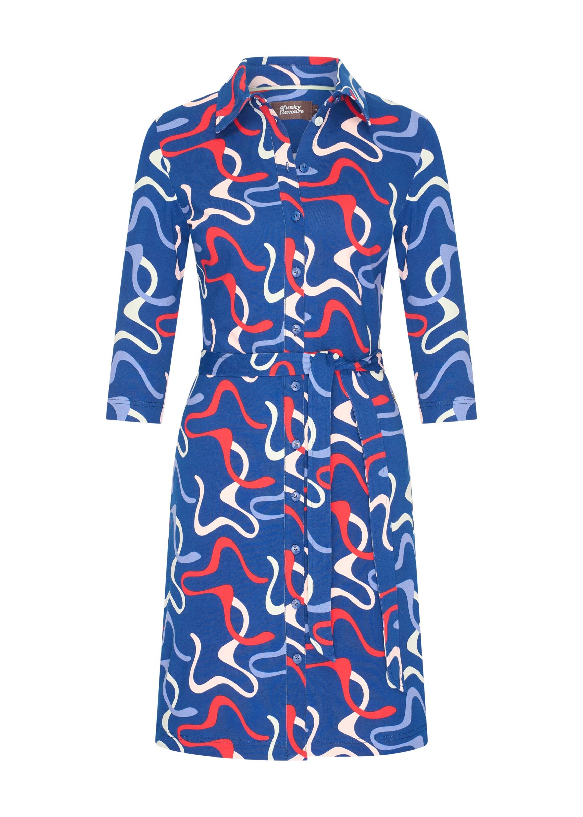 4funkyflavours Jurk 'Musicology' in Blauw: voorkant