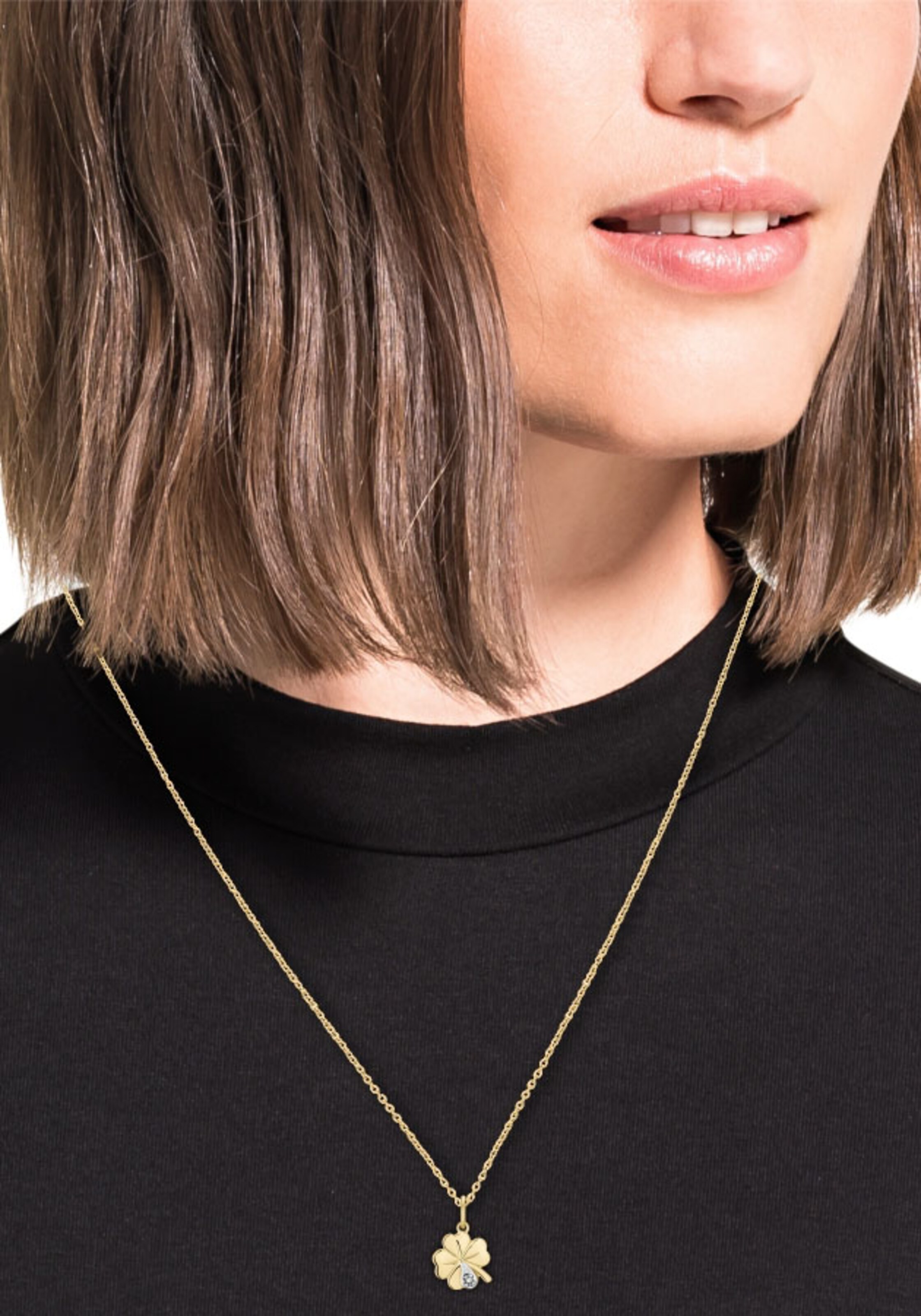 AMOR Anhänger 'Kleeblatt' in Gold