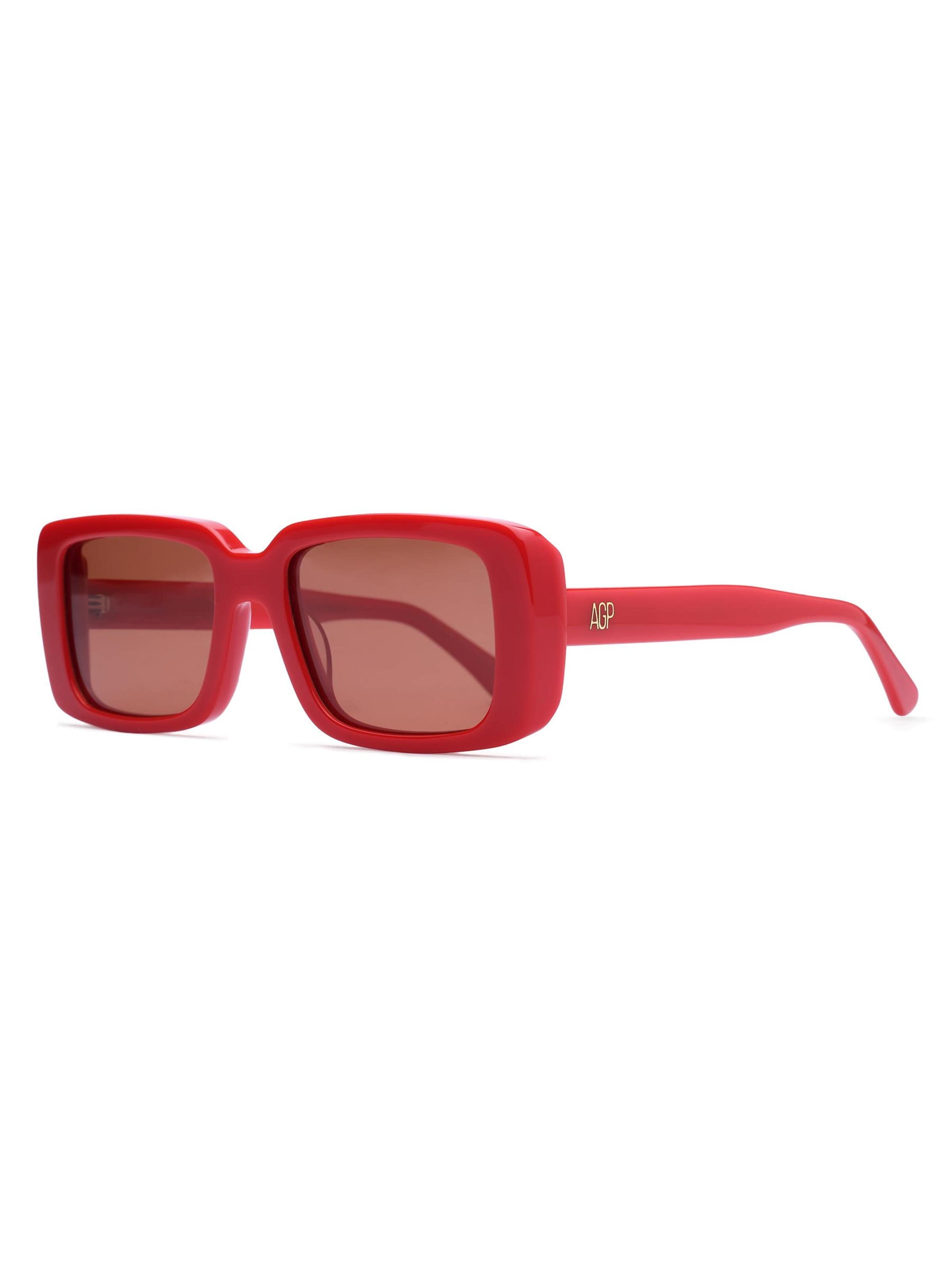 AVANT-GARDE PARIS Zonnebril 'Square Pherenike' in Rood: voorkant