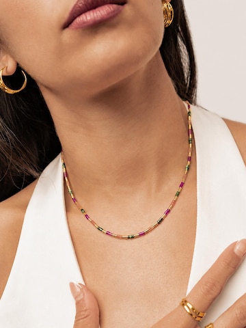 Collana 'Candy Color Tube Bead' di Hey Happiness in oro: frontale