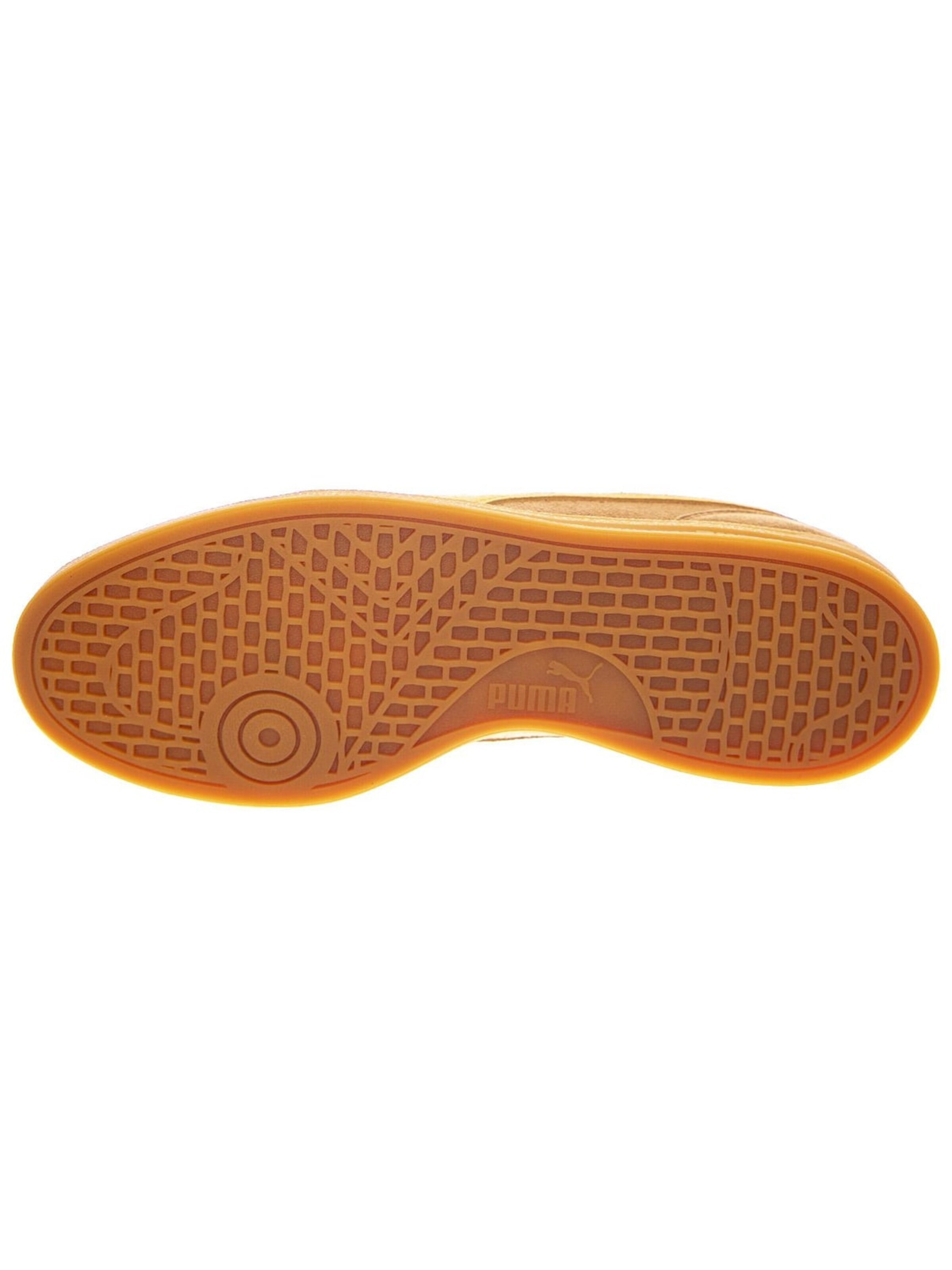 PUMA Athletic lace-up shoe 'Indoor R-Suede Chocolate Chip / Sport Yellow' in Brown