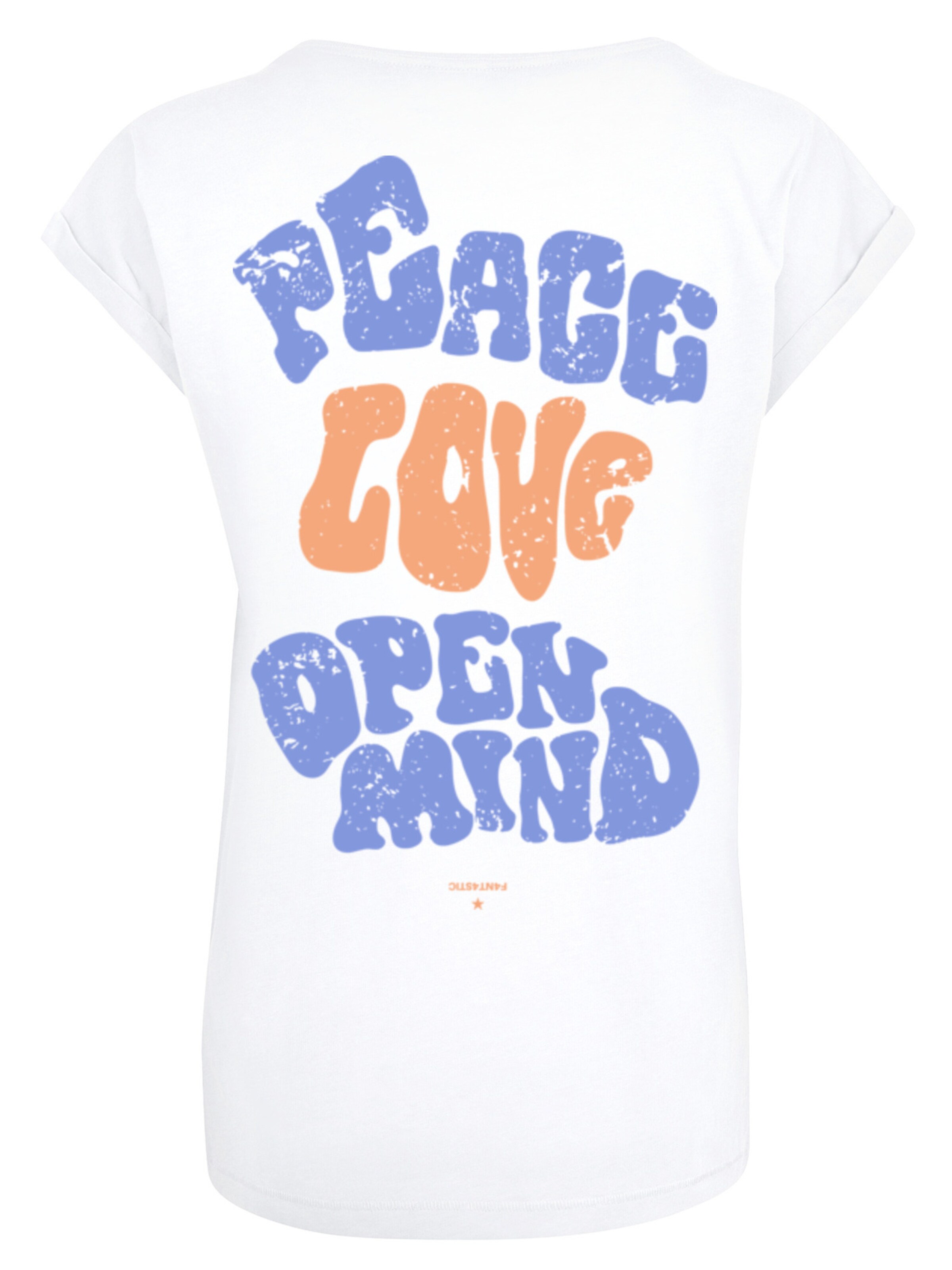 T-shirt 'Peace Love and Open Mind' F4NT4STIC en blanc