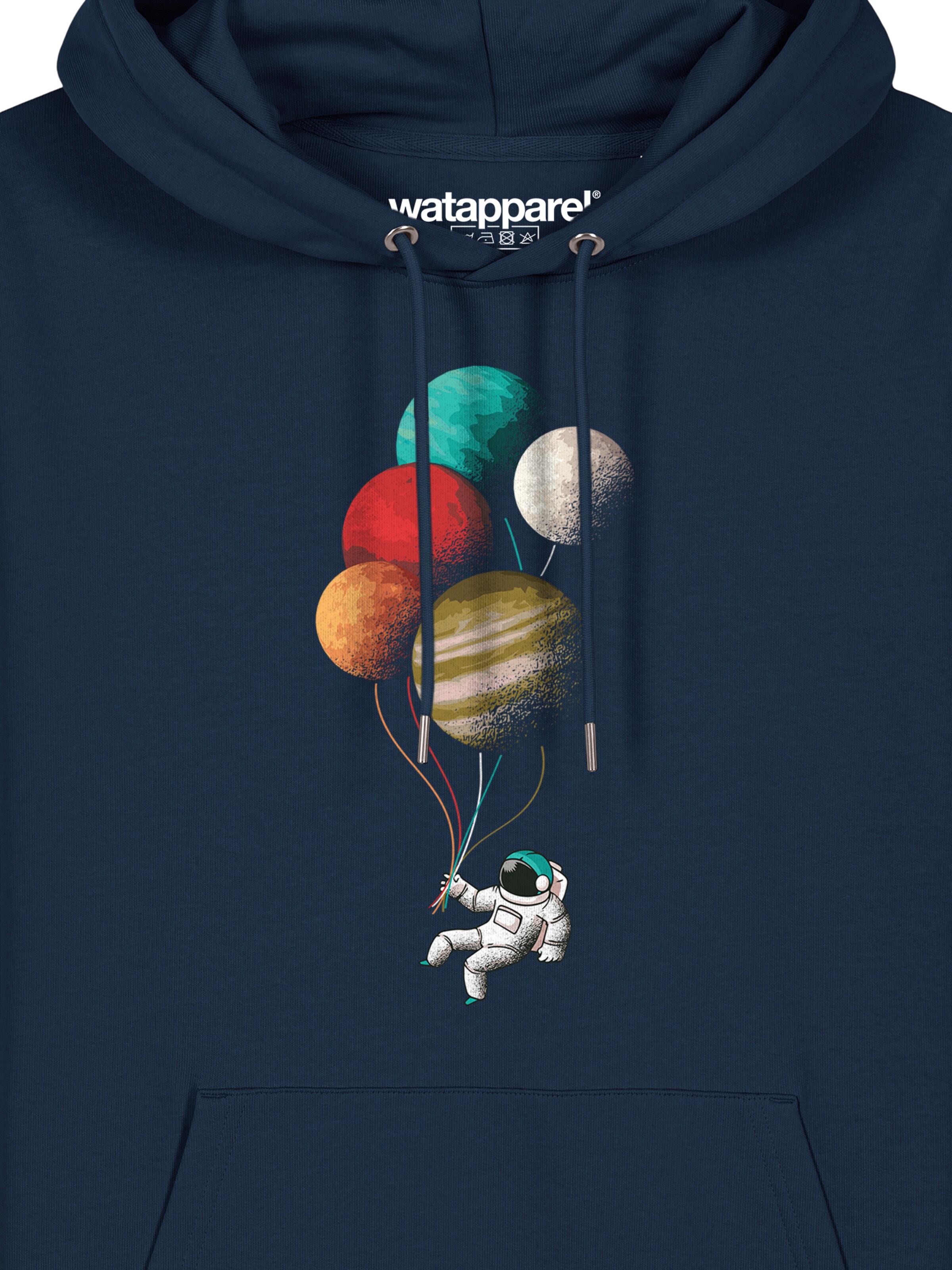 Watapparel Sweatshirt 'Balloon Spaceman' in Blauw