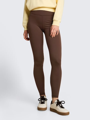 Skinny Leggings TOM TAILOR DENIM en marron : devant