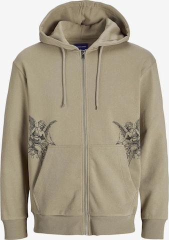 JACK & JONES Sweatjacke in Beige: predná strana