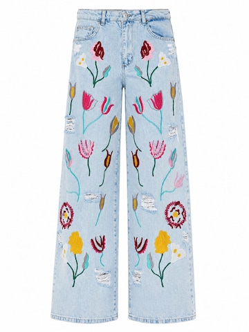 IT'S BASIC Wide leg Jeans 'PALAZZO MID RISE JEANS' in Blauw: voorkant
