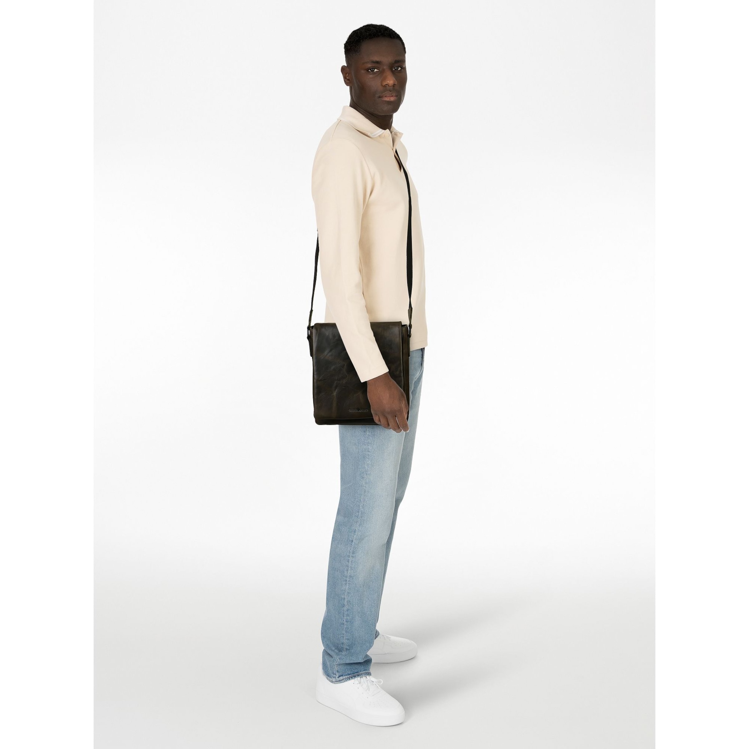 Borsa a tracolla 'Newport' di GREENBURRY in verde: frontale