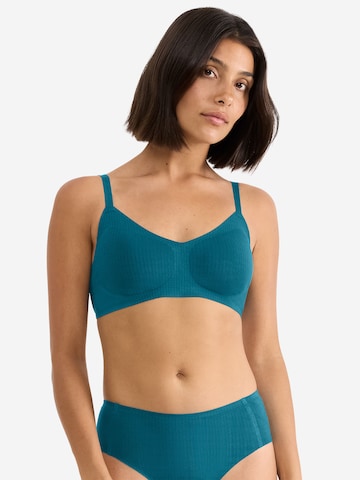 SLOGGI Bralette Bra ' Blue ZERO Feel Pure ' in Blue: front