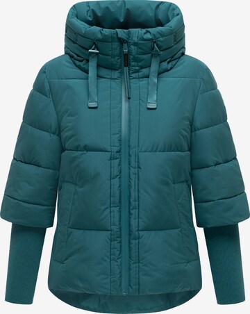 NAVAHOO Winterjas 'Lotusherz XIV' in Blauw: voorkant